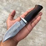 Handcrafted Custom Hunting Knife with Damascus Steel Blade