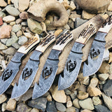 Custom Handmade Damascus steel guthook knives