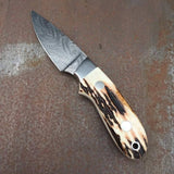 Full Tang Custom Handmade Damascus Steel Hunting Skinning Knife