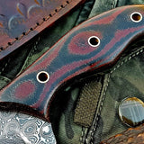 Custom Handmade Damascus Steel Hunting Skinning Knife
