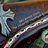 Custom Handmade Damascus Steel Hunting Skinning Knife