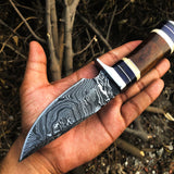 New Custom Handmade Damascus Steel Hunting Skinning Knife