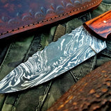 Custom Handmade Damascus Steel Hunting Skinning Knife