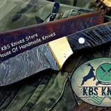 Custom Handmade Twist Damascus Steel Skinner Knife