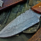 Custom Handmade Damascus Steel Skinning Knife