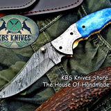 Custom Handmade Damascus Steel Folding Pocket Knife