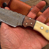 Damascus steel skinning knife