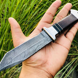 Premium Custom Tanto Hunting Knife with Damascus Blade