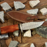Custom Handmade Hunting Knife with Damascus Steel Blade