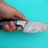 Custom Handmade 8-Inch Skinny Knife – Damascus Steel with Buffalo Horn Handle
