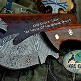 Custom Handmade Damascus Steel Guthook Skinning Knife