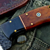 Custom Handmade 1095 Hammered Steel Skinner Knife