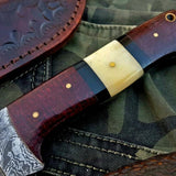 Custom Handmade Damascus Steel Skinning Hunting Knife