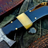 Custom Handmade Raindrop Damascus Steel Skinning Knife
