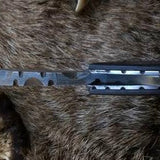 Luxury Antique Razor with Damascus Steel Blade and Exotic Pakka Wood, Brass Liner Handle - Includes Leather Case - Available Exclusively at KBS Knives Store