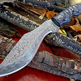 Custom Ghurka knife with Exotic Pakka Wood Handle
