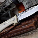 Damascus steel hand forged EDC knife