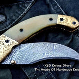 Custom Handmade Damascus Steel Folding Pocket Knife