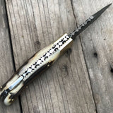Beautiful Custom Handmade Damascus Steel EDC back Lock Pocket knife