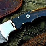 Custom Handmade Twist Damascus Steel Hunting Skinning Knife