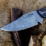 Custom Damascus Steel Field Dressing Deer Skinning Knife with Exotic Pakka Wood Handle – 8.5 Inch Hunting Knife