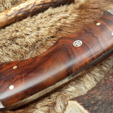 Skinning Blade Custom Handmade Full Tang Damascus Steel with Rosewood Handle, 7.5-inch - The Rosewood Edge