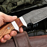 Full Tang Custom Hand Made Twist Damascus Double Guard Hunting Knife