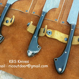 Custom Damascus Steel Hunting Knives Set – Buffalo Horn Handles