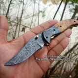 Custom Handmade Damascus Steel Blade EDC Folding Pocket Knife