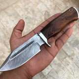Custom Handmade Twist Damascus Steel Hunting Skinning Knife