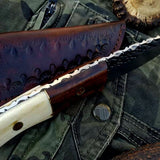 Custom Handmade Hammered 1095 High Carbon Steel Hunting Knife