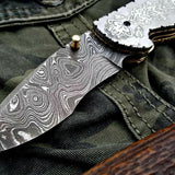 Custom Handmade Damascus Steel Folding Pocket Knife