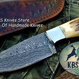 Custom Handmade Twist Damascus Steel EDC Skinning Knife