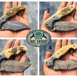 Custom Handmade Damascus Blade EDC Folding Knives
