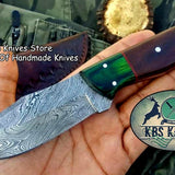 Custom Handmade Damascus Steel Hunting Skinning Camping Knife