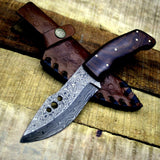 Custom Handmade Damascus Steel Raindrop Hunting/Skinning Knife