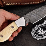 Damascus steel skinning knife