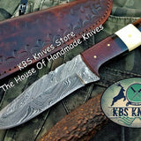 Custom Handmade Damascus Steel Skinning Hunting Knife