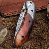 Handmade Damascus Pocket Knife