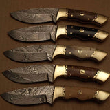 The Ultimate Custom Skinning Knife: Handmade Damascus Deer Skinning Knife | Multiple Handle Options | 8 Inches | KBS Knives