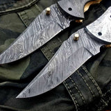 Custom Handmade Damascus Steel Folding Pocket Knives ( Deal )