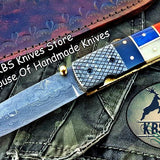Custom Handmade Damascus Blade Folding Pocket Knife