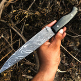 New Full Tang Custom Handmade Damascus Steel Hunting Knife