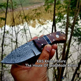 Custom Handmade Damascus Steel Blade EDC Skinner Knife
