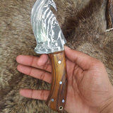 Frontier Edge Guthook Knife with Custom Handmade Damascus Steel Blade