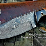 Custom Handmade Damascus Steel Hunting Skinning Knife