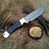 KBS Knives: Custom Handmade Fixed-Blade Hunting Knife | Raindrops Damascus Steel | 10 Inches
