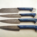 New Custom Handmade Damascus Steel Kitchen Knives Set