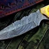 Custom Handmade Twist Damascus Steel Narrow Blade Hunting Knife
