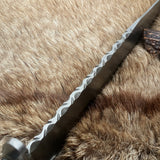 Custom Handmade Wild Pig Hunter Bowie Knife with Raindrops Damascus Steel Blade and Black Micarta Handle - 16 Inches